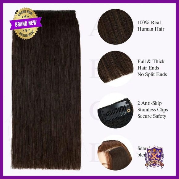 100% Human Hair Clip-In Extensions 6-8 Inch for Thinning Hair Volume main image 6